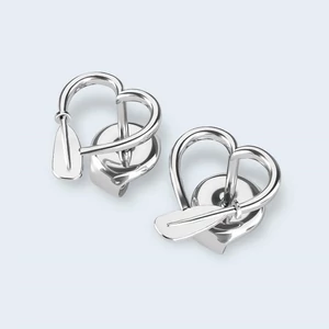 Ezüst szivecskés kajaklapát fülbevaló